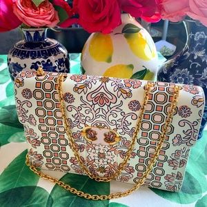 Tory Burch Gemini Link Printed Chain Shoulder Bag